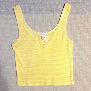 Striped yellow crop top tank by Sky & Sparrow. Size S. NWOT!